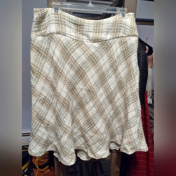 Merona super vintage tea length Acrylic Tweed Tartan Plaid skirt - Picture 3 of 6